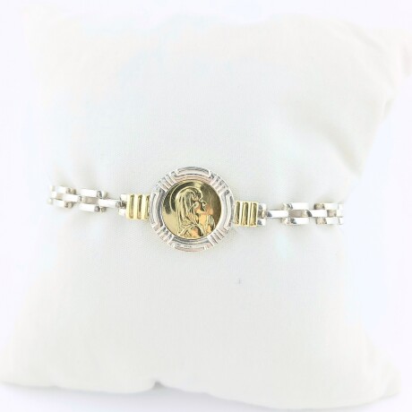 Pulsera de plata 925 con double de oro 18k. Virgen niña. Pulsera de plata 925 con double de oro 18k. Virgen niña.