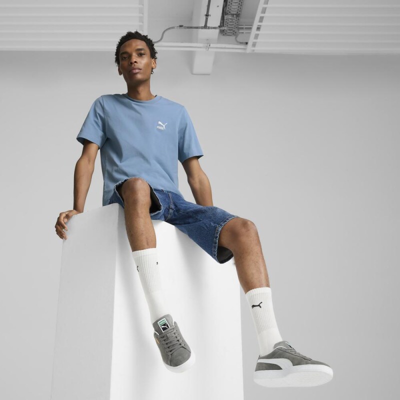 Zapatillas Puma Suede Classic Hombre Steel Gray-puma White