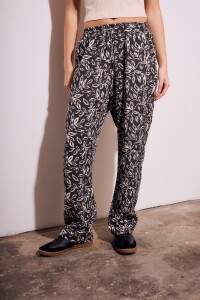Pantalón Estampado Negro