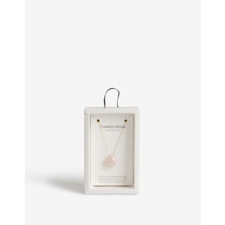 Cadena Corta con Dije Piedras Rosa Claro
