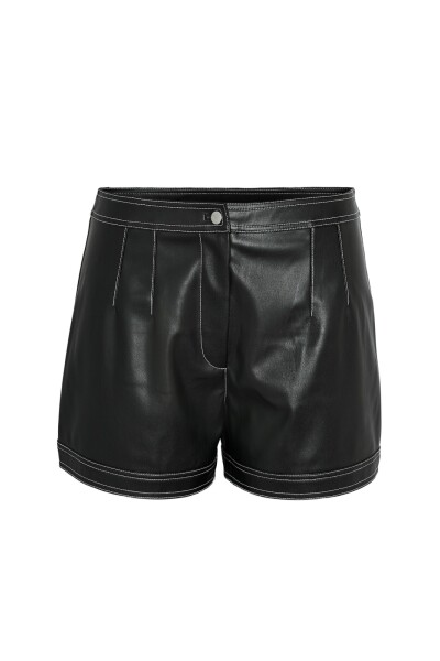 Short Kimberly Efecto Piel Black