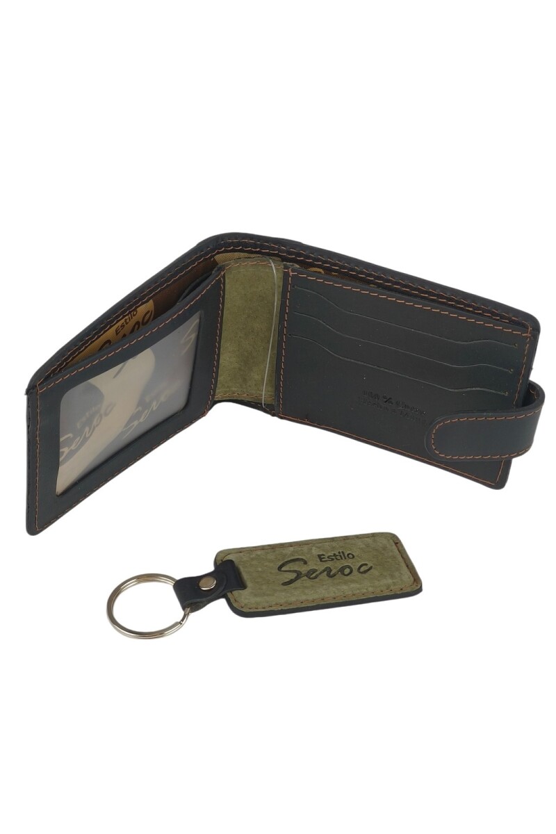 Set de billetra y llavero verde