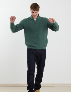470587 SWEATER PUNTO MEDIO CIERRE HARRY Verde