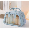 Necessaire de Viaje Organizador Impermeable con Compartimentos _ Ideal Porta Cosméticos y/o Artículos de Baño Celeste