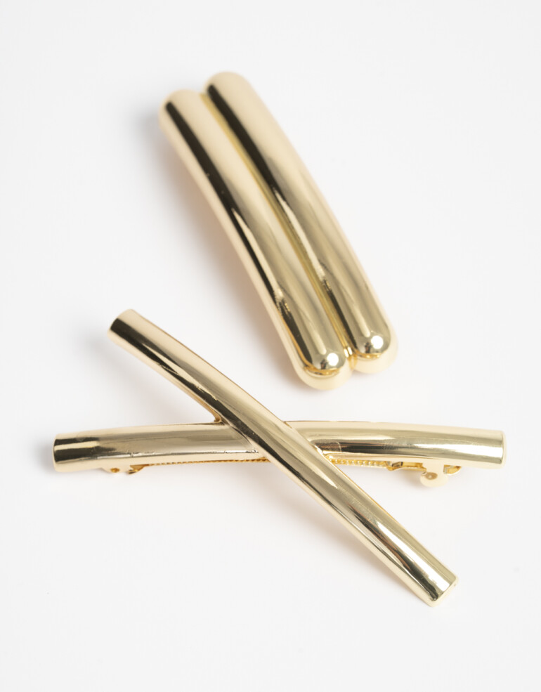 Hebillas Francesas Metal Set De Hebillas Francesas Glossy - Dorado