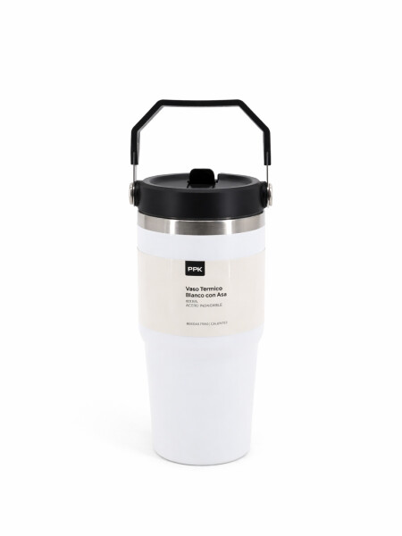 VASO TERMICO BLANCO CON ASA BLANCO