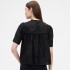 V-SS EYELET SCALLOP TOP BLACK 22