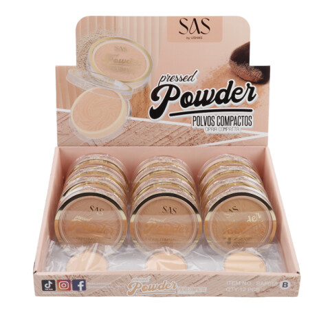 SAS Polvo compacto tonos claros, 3 colores. Unica