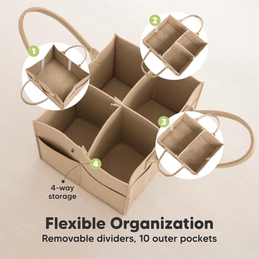 Caddy organizador multifuncion pañalera beige