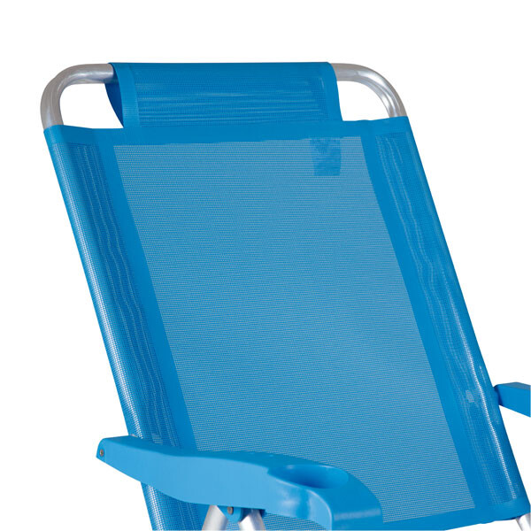 SILLA RECLINABLE 4 POSICIONES ALUMINIO BOREAL AZUL