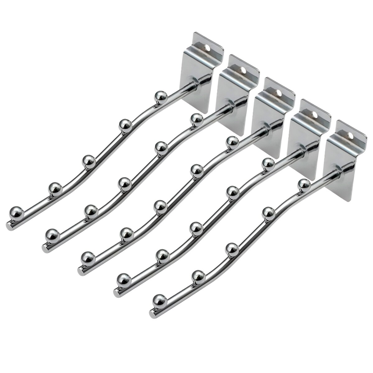 Pack X5 Ganchos Metálicos 18x6cm P/ Panel Ranurado Perchas 