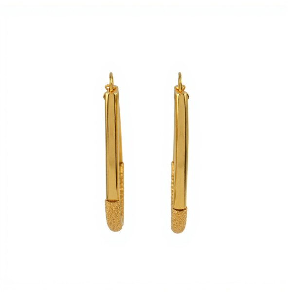 Caravanas aros de oro facetados inflados- Oro bajo - Sin piedra- CA8040 sinpiedra