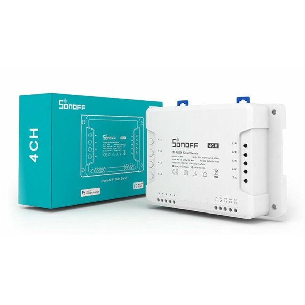 Interruptor inteligente WIFI 4CHR3 p/riel SONOFF ELE07760