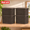 Set x4 Caja simil ratán 15 lts CHOCOLATE