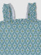Bañador Estampado Flor Geometrica Azul Claro