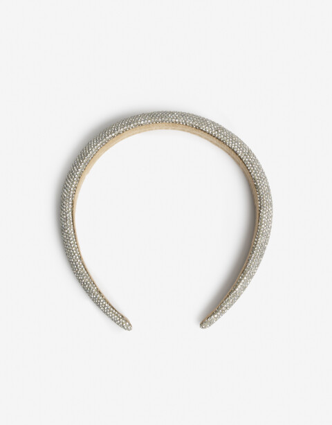 Vinchas Rígidas Strass Vincha Semipuffy Strass Plateado - Plateado