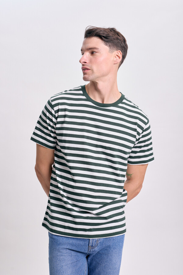 Remera rayas Verde