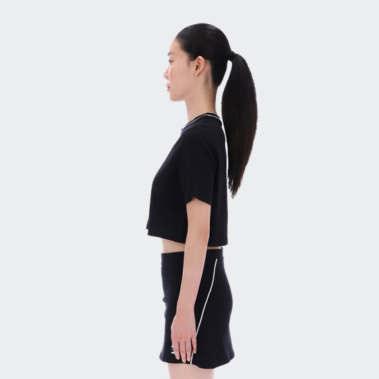 Remera Reebok Crew Neck Crop SS Negro