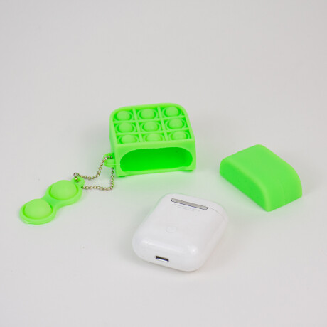 Funda De Silicona Pop It Para Auriculares Verde Fluo