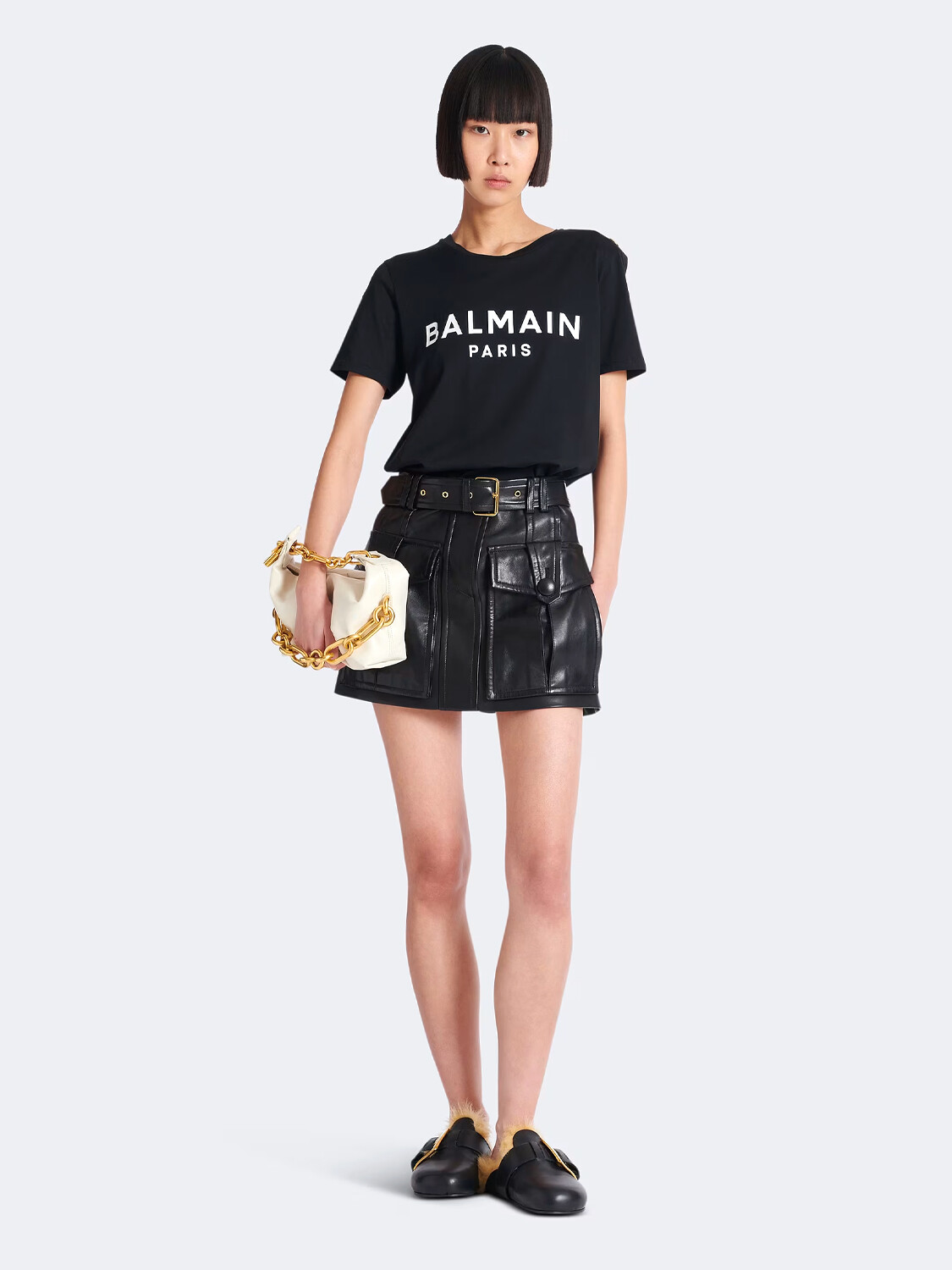 BALMAIN - T-SHIRT CLÁSICA ESTAMPADO PARIS Blanco