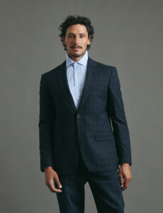 012687 CAMISA HARRINGTON LABEL Celeste/blanco