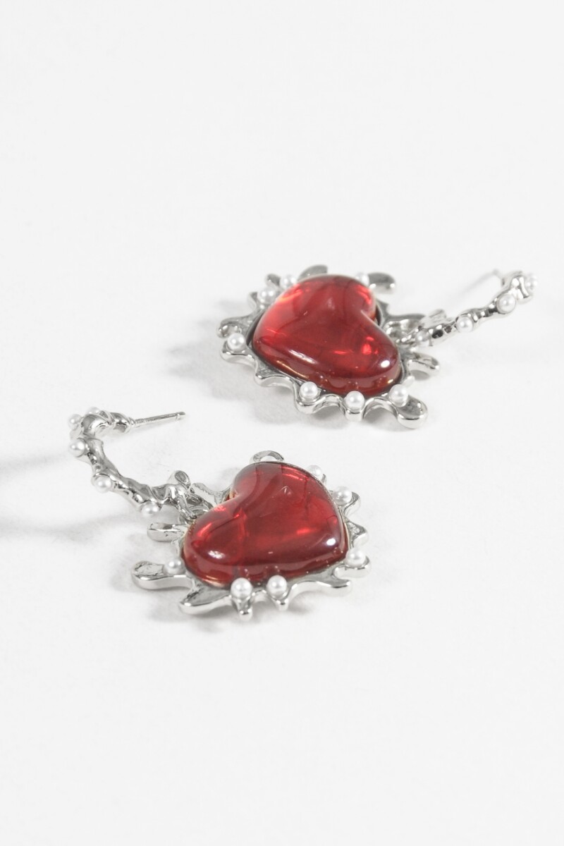 Aros dije cora perlas plateado