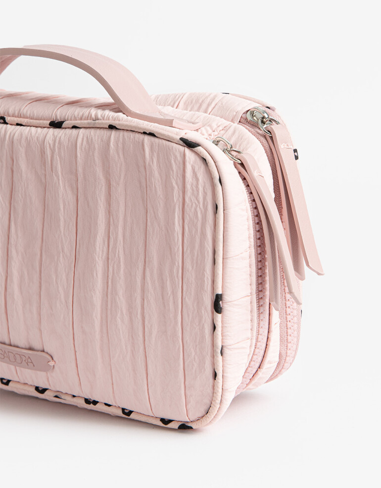 Porta Cosméticos Portacosméticos Texturado - Rosa Bebe