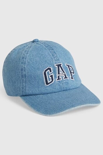 Gorro Con Visera Logo Gap Hombre Washed Denim Blue