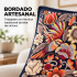 Funda de almohadón ZAL bordada artesanal 50 x 50 cm Azul