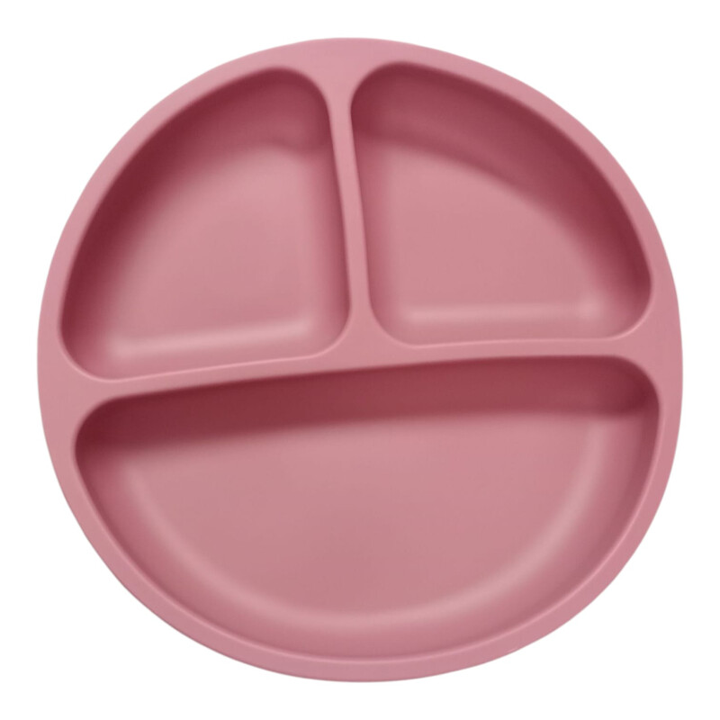 Plato Redondo de Silicona con Divisiones Rosa Viejo