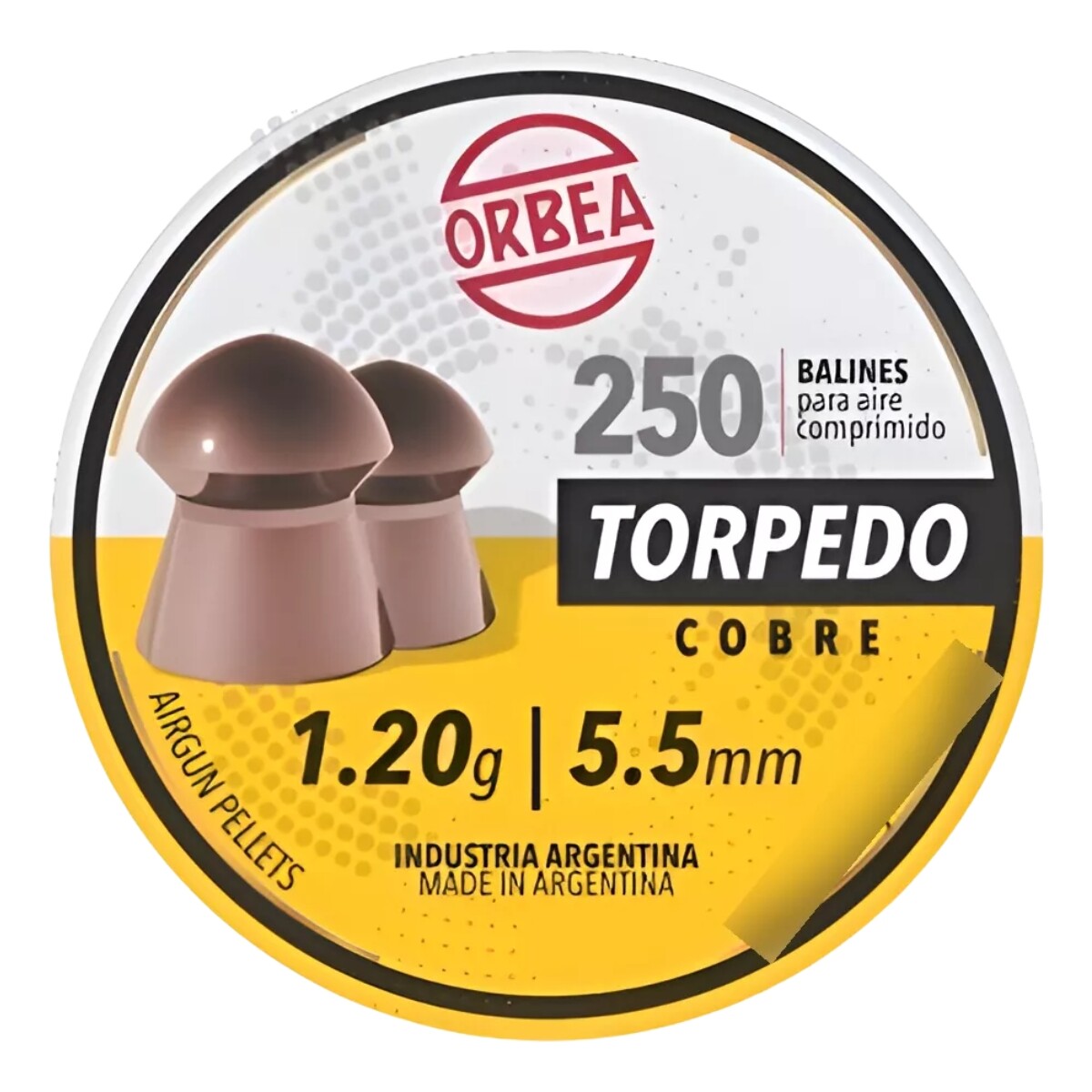 Balines TORPEDO Cobre cal 5.5 250un 1.20g - ORBEA 