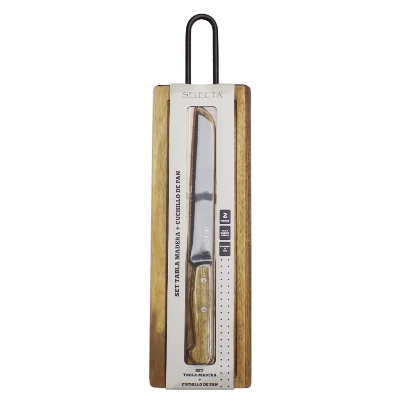 Set Tabla Madera + Cuchillo De Pan 39x13x1.5Cm SET TABLA MADERA + CUCHILLO DE PAN 39X13X1.5CM