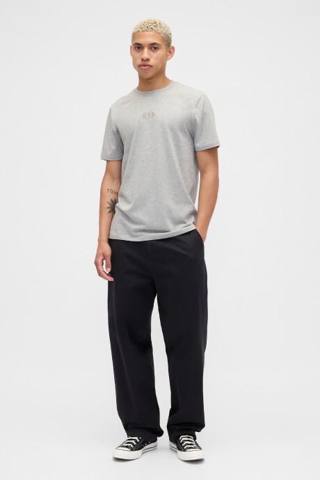 Remera Mini Logo Gap Hombre Light Heather Grey B08