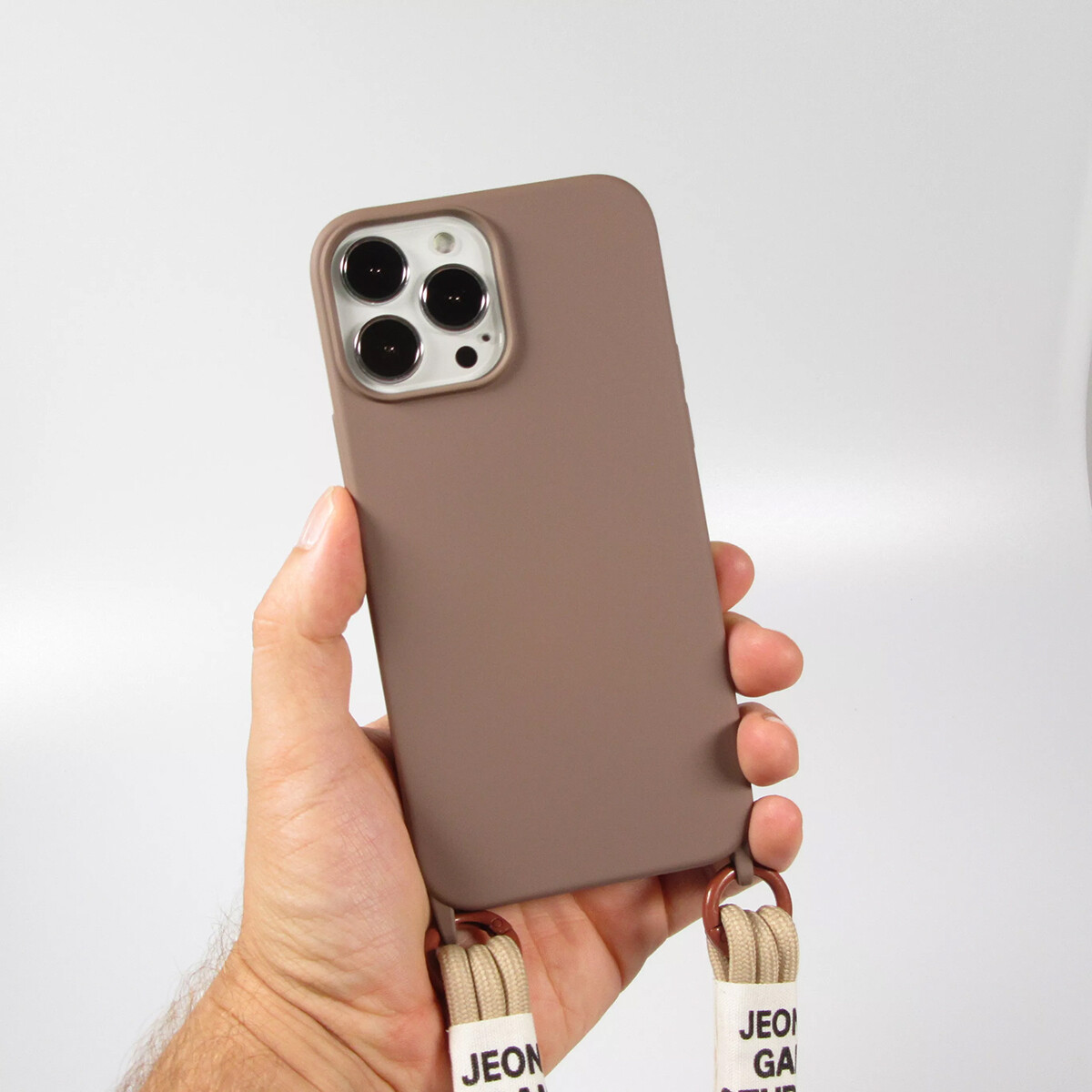 Protector Case SIlicona con Correa para iPhone 14 Pro Brown