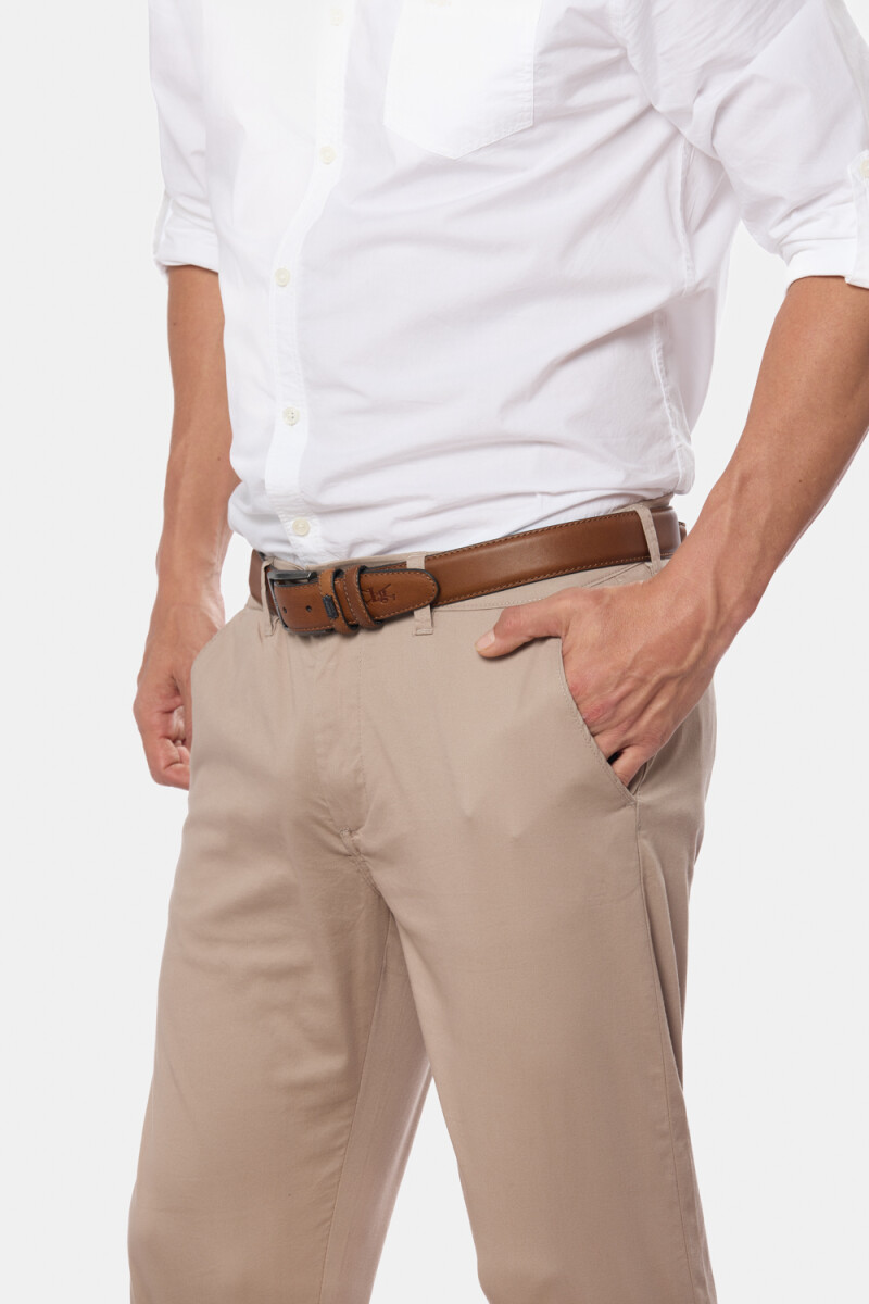 PANTALON CLÁSICO CON SPANDEX - Beige 