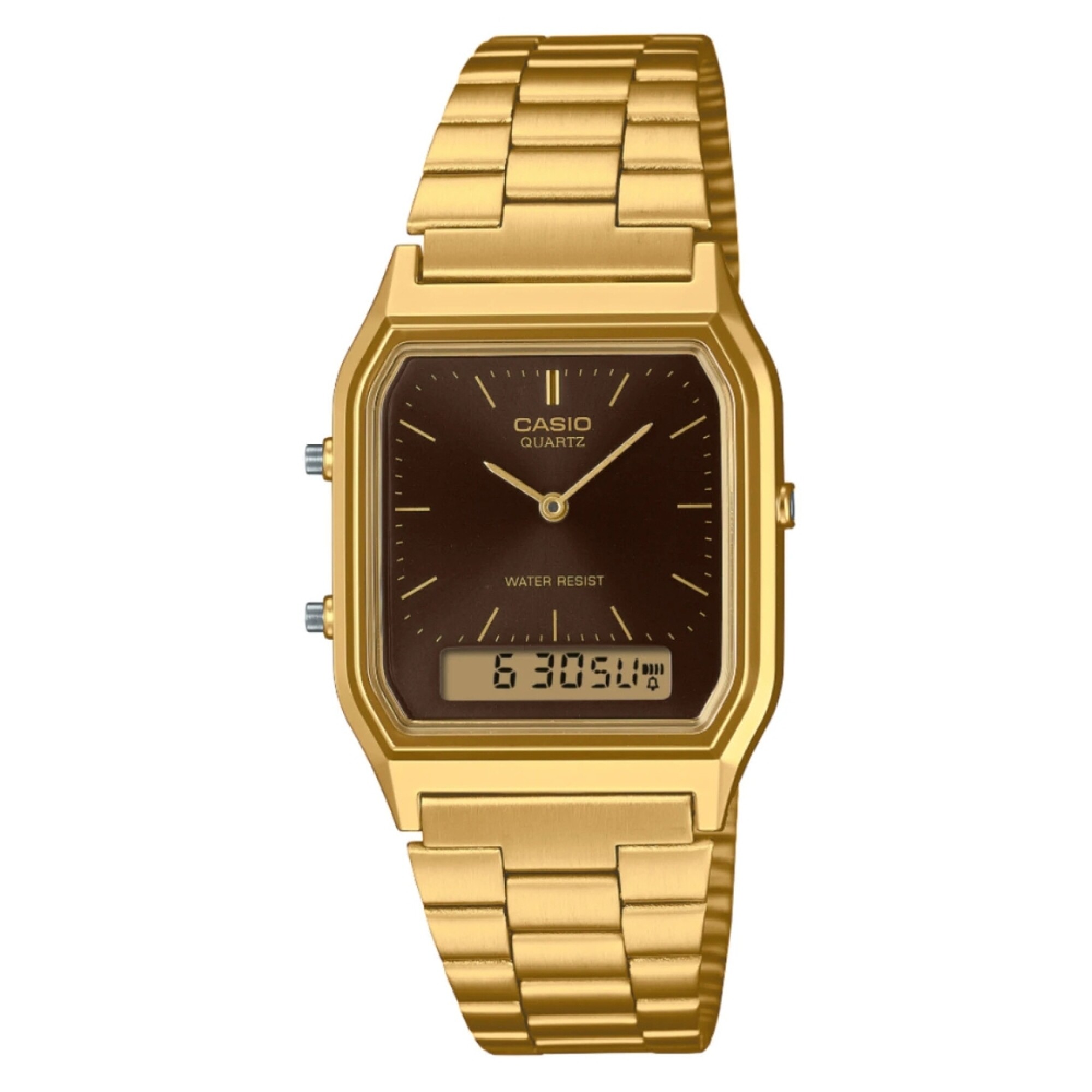 Reloj Casio Retro Aq230ga 5amqydf En Acero Dorado Unisex
