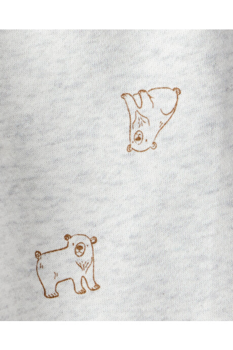 Set dos piezas de algodón, pantalón y canguro, diseño osos Sin color