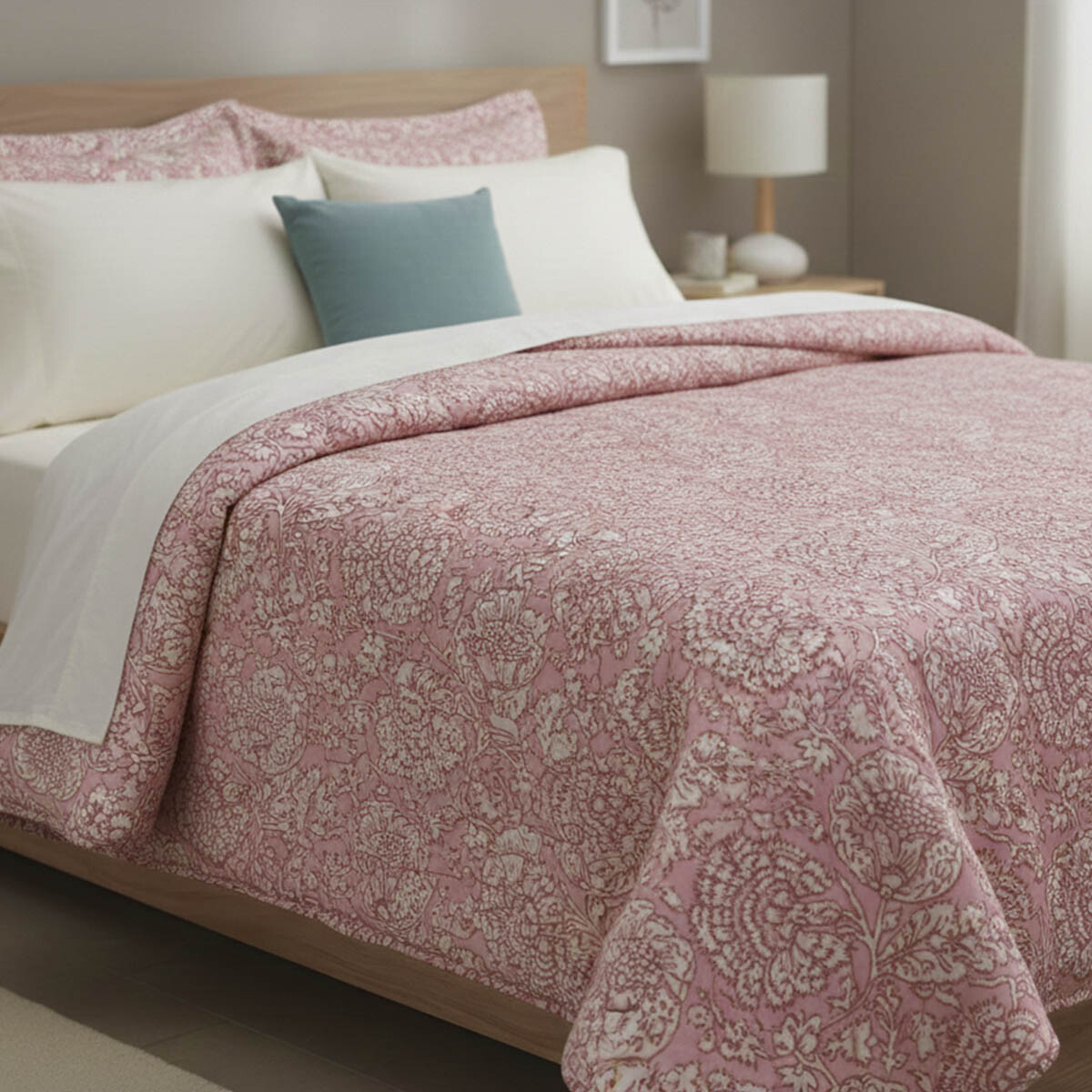 Acolchado 2 Plazas Home Class 100% Microfibra - D 651 ROSA 