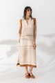 Vestido Stripe Crudo y Camel