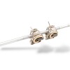 Caravanas Aro triple Zirconia-Plata y oro amarillo y rojo-Zirconia blanca-CA5111 conpiedra