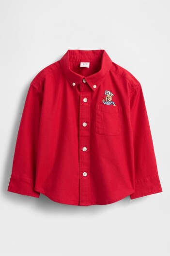 Camisa Oxford Toddler Niño Modern Red