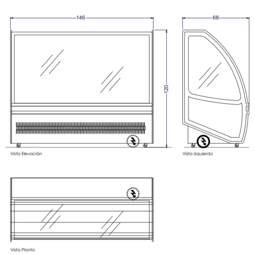 Vitrina Refrigerada Curva 380 Litros 2 Repisas Vitrina Refrigerada Curva 380 Litros 2 Repisas