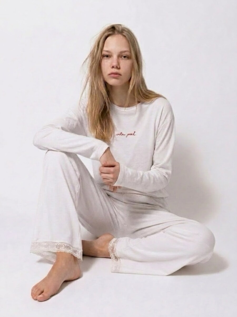Pijama Uma - Crema 