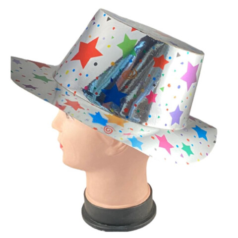 Galera de Estrellas de Cartón Plateado