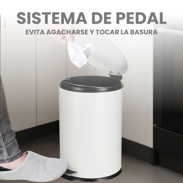 Cesto de basura 12 Litros Residuos Papelera Extraíble Acero Inoxidable Blanco cb008 Cesto de basura 12 Litros Residuos Papelera Extraíble Acero Inoxidable Blanco cb008