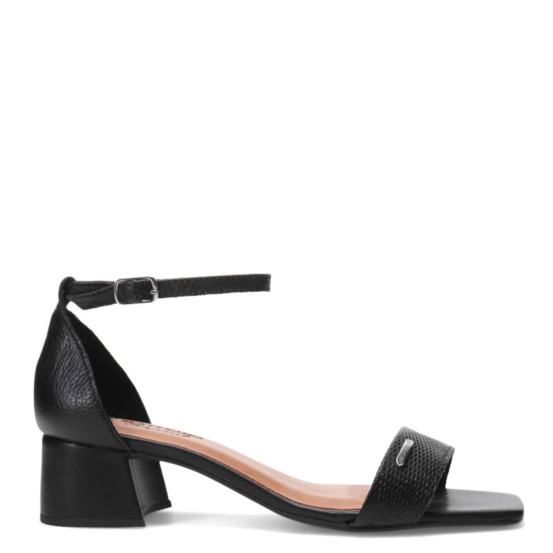 Sandalia de Mujer Bottero con Tacón Bajo y Pulsera Negro