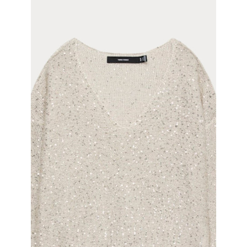 VMLEILANI NEW LS V-NECK PULLOVER REP Pumice Stone