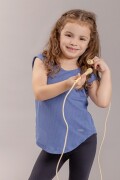 Remera Deportiva para Niñas. azul