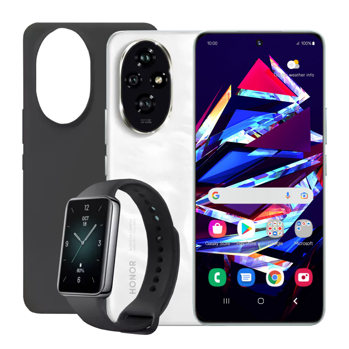 Honor 200 12/512 Gb 5g + Honor Band 9 Y Un Case Negro - BLANCO 