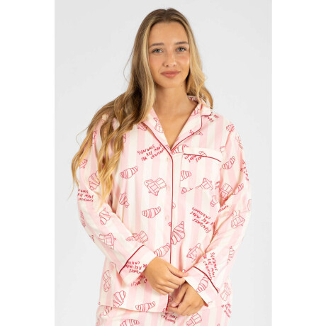 Pijama flannel fleece lucky girl Rosado